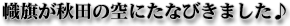 なごみ屋で作った幟旗が「たざわこ芸術村」に立ちました♪
